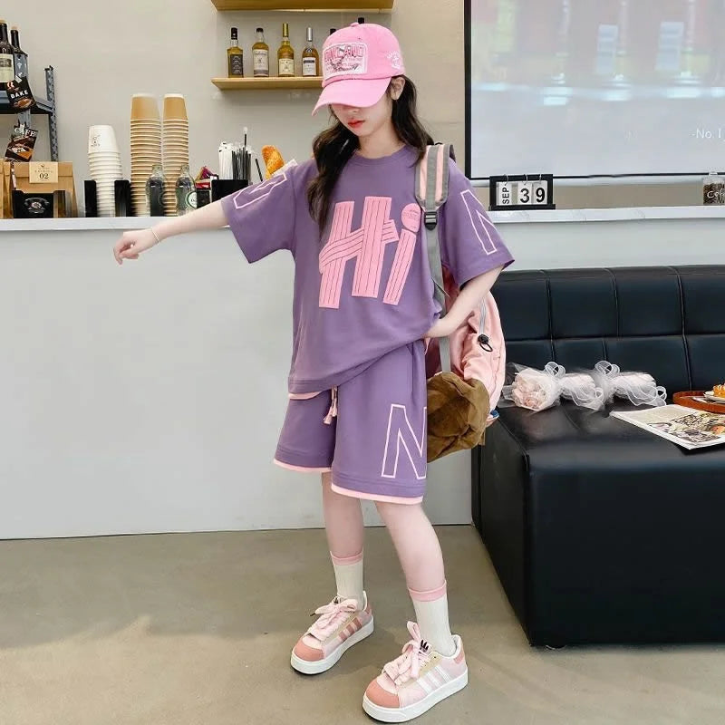 Girls Summer T-Shirt & Shorts Set