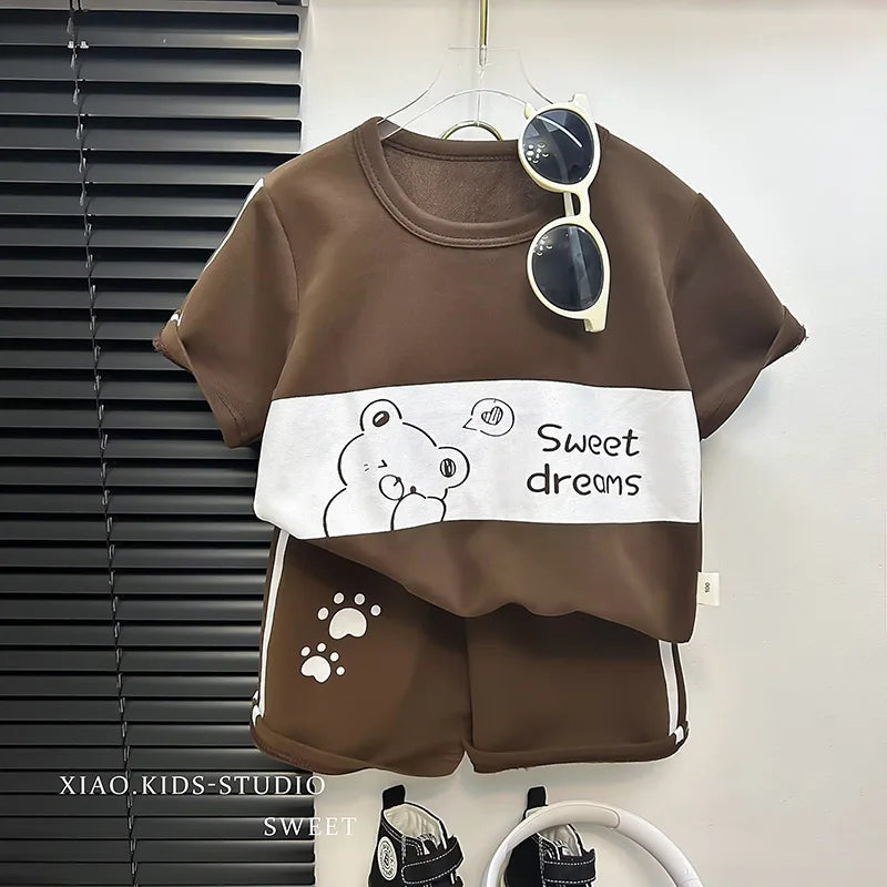 Kids Cartoon T-Shirt & Shorts Summer Set
