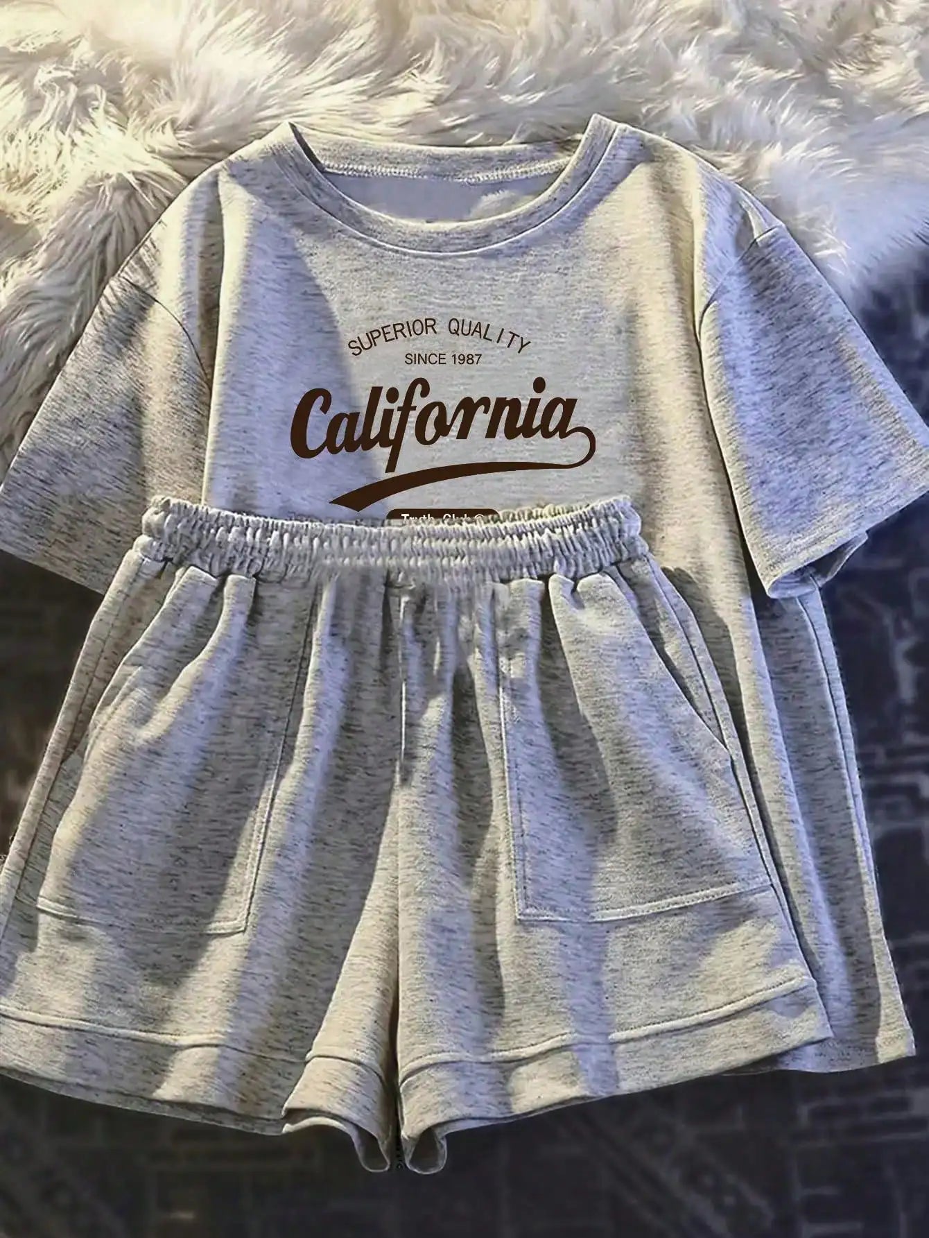 Girls Striped T-Shirt & Shorts Set