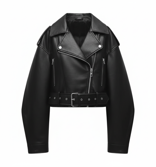 Vintage Black Leather Biker Jacket