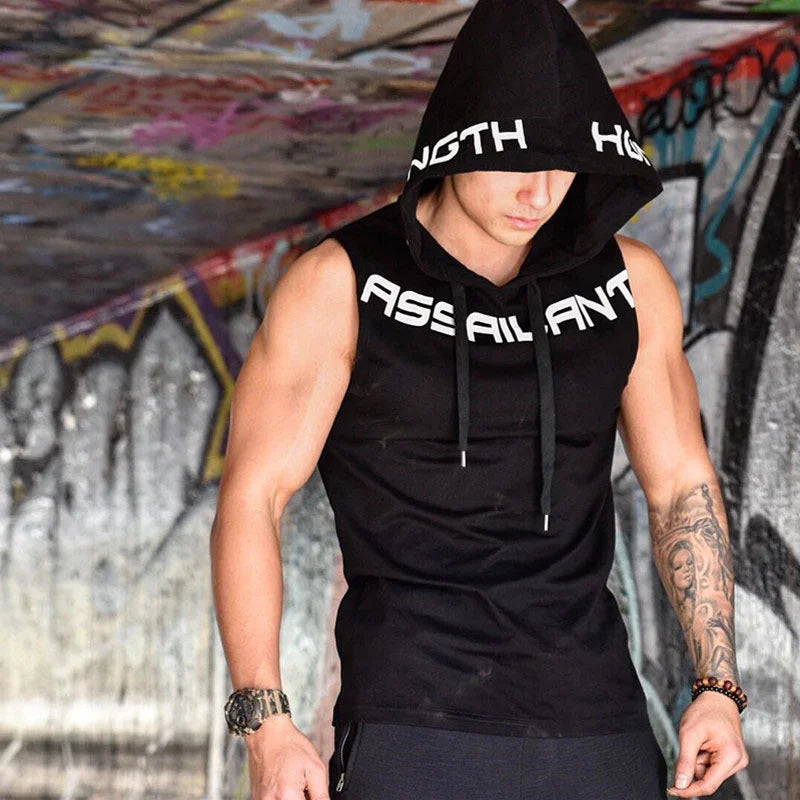 Men's Sleeveless Gym Hoodie