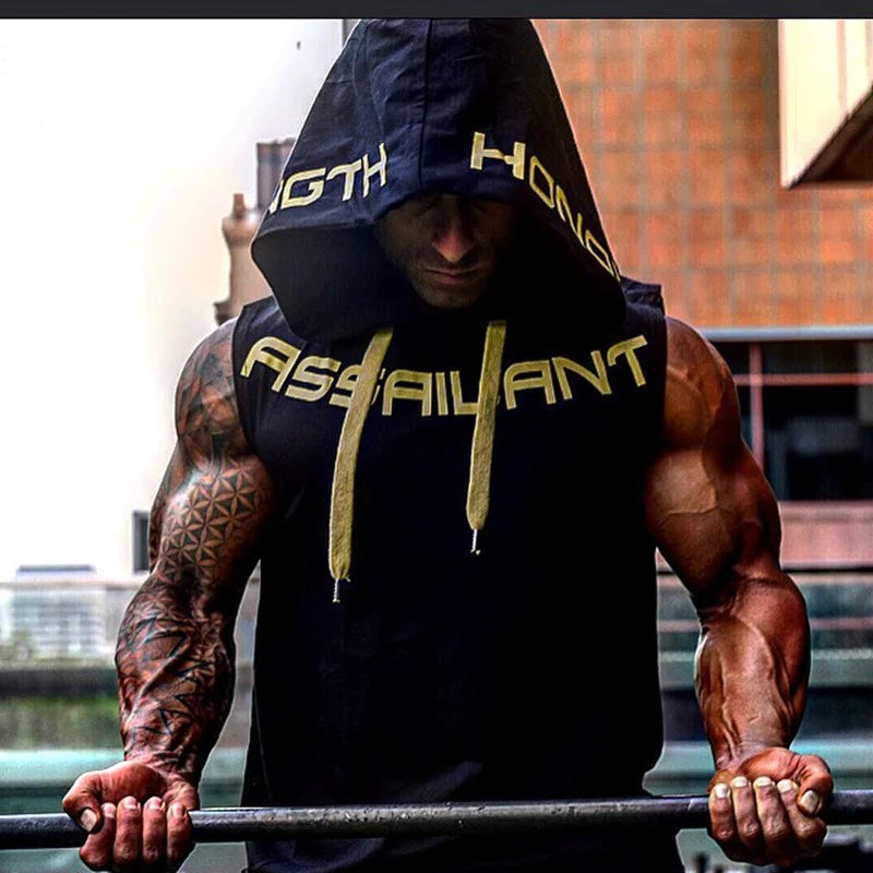 Men's Sleeveless Gym Hoodie
