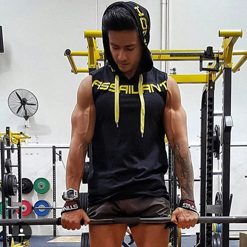 Men's Sleeveless Gym Hoodie