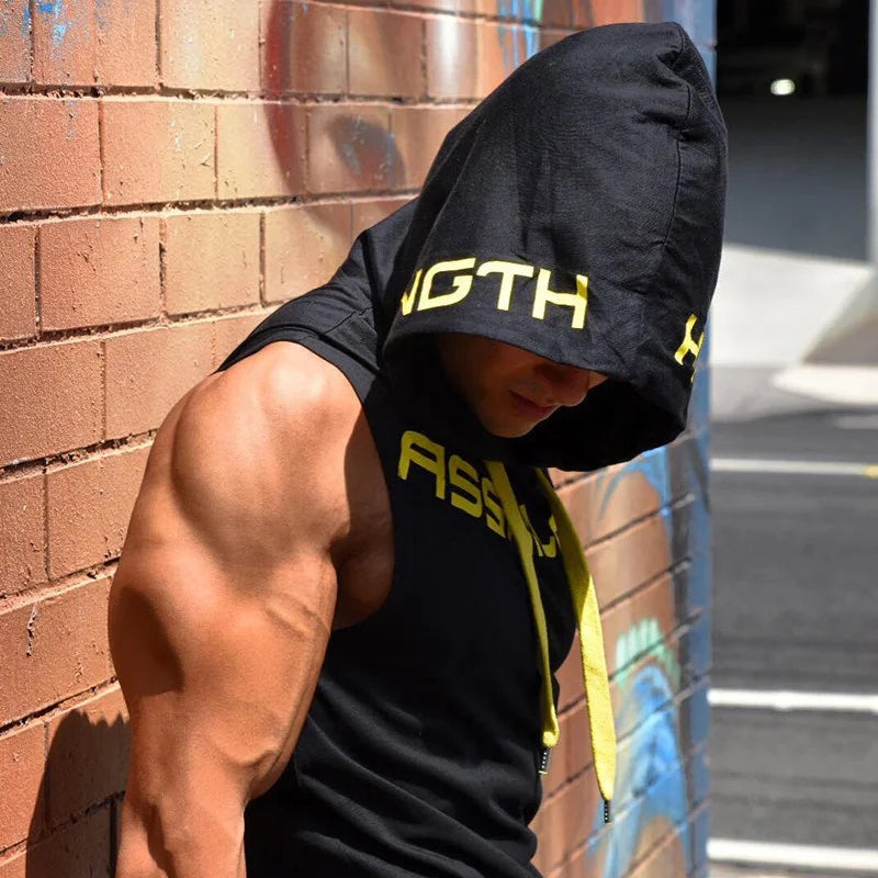 Men's Sleeveless Gym Hoodie