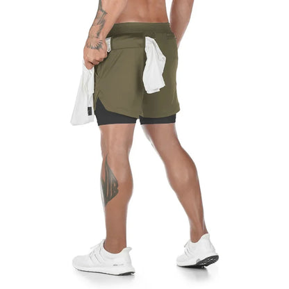 Men's Camo Quick-Dry Gym Shorts - Mobile Pocket Athletic Shorts