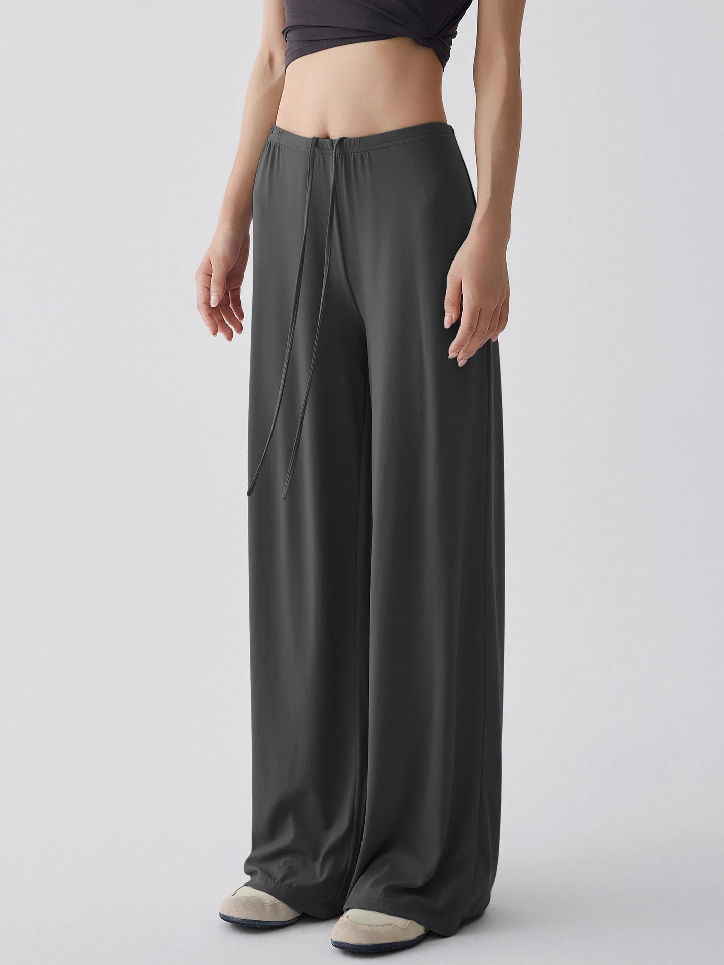 Women's High-Waist Wide-Leg Yoga Joggers grey