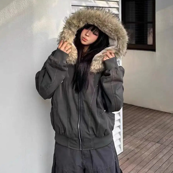 Fur Collar Hooded Parka