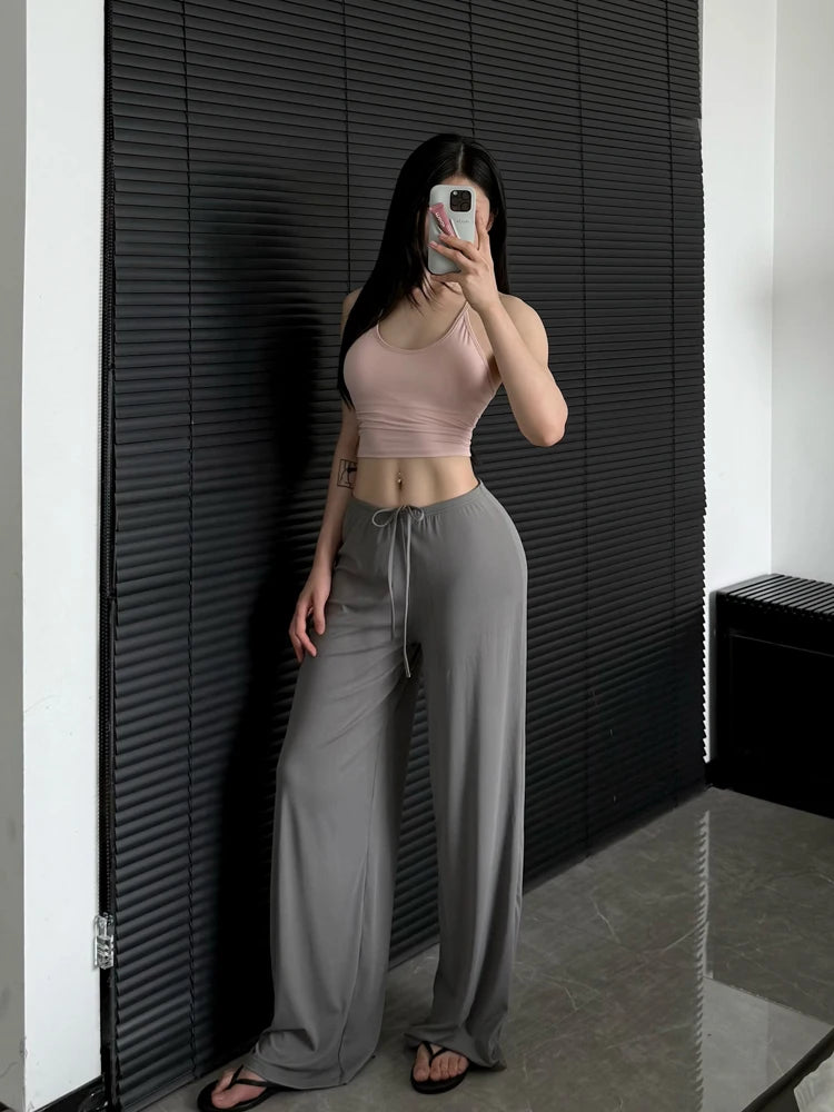 Women's High-Waist Wide-Leg Yoga Joggers grey 