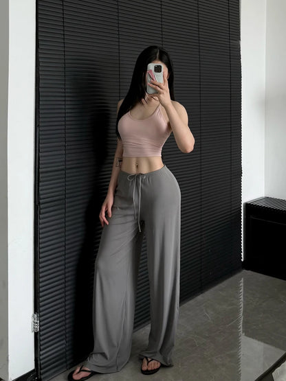 Women's High-Waist Wide-Leg Yoga Joggers grey 