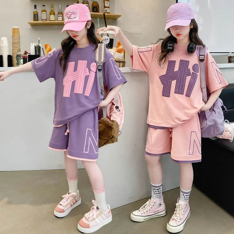 Girls Summer T-Shirt & Shorts Set