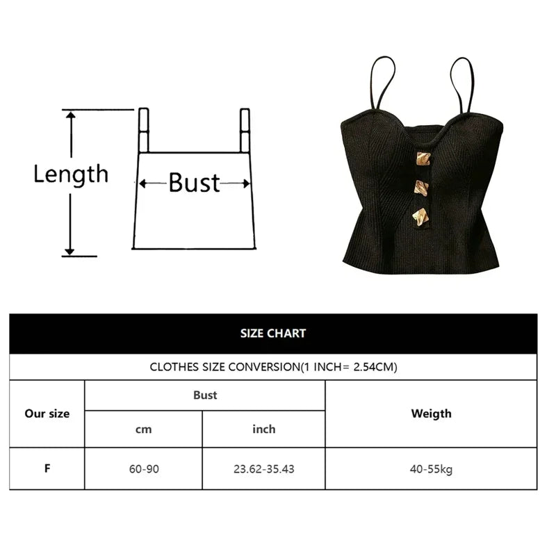 Camisole Cross Knit-suspender Tops