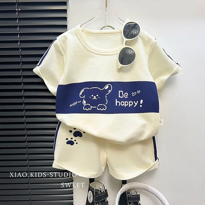 Kids Cartoon T-Shirt & Shorts Summer Set