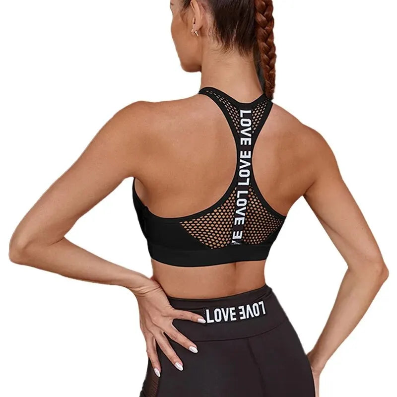 Women's Cross-Back Sports Bra with Removable Pads