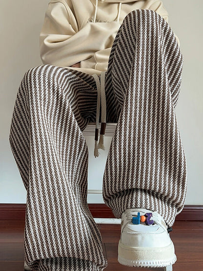 Men's Wide-Leg Striped Woven Pants