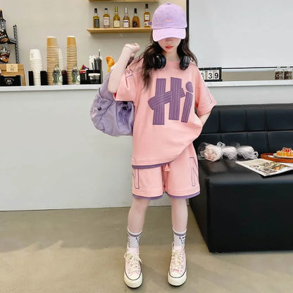 Girls Summer T-Shirt & Shorts Set