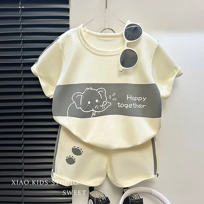 Kids Cartoon T-Shirt & Shorts Summer Set