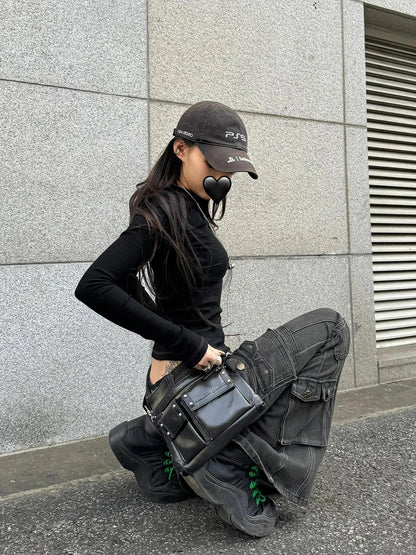 Low Waist Cargo Bootcut Jeans