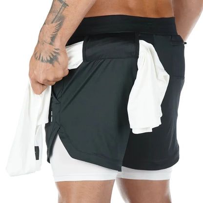 Men's Camo Quick-Dry Gym Shorts - Mobile Pocket Athletic Shorts