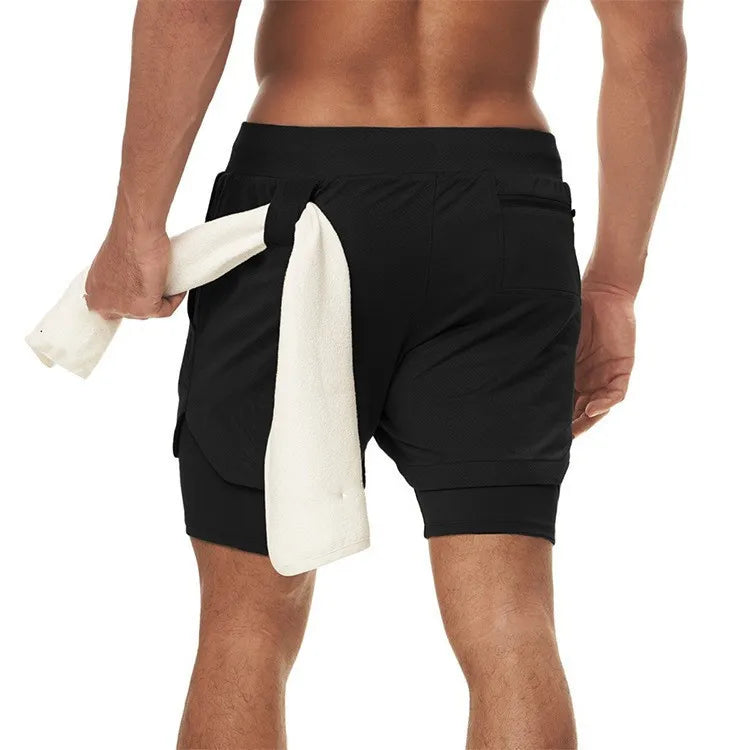 Men's Camo Quick-Dry Gym Shorts - Mobile Pocket Athletic Shorts