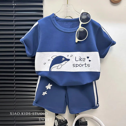 Kids Cartoon T-Shirt & Shorts Summer Set