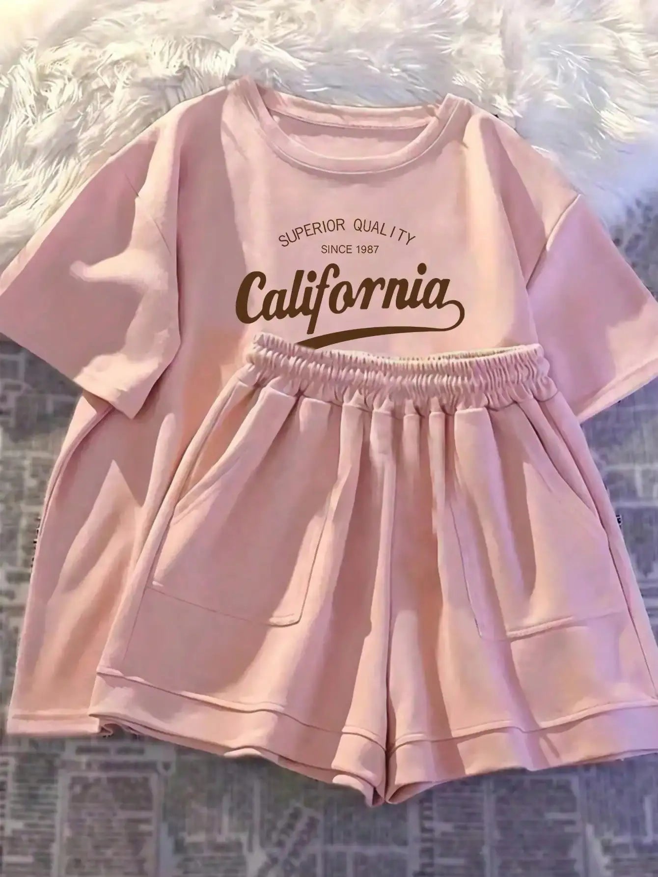 Girls Striped T-Shirt & Shorts Set