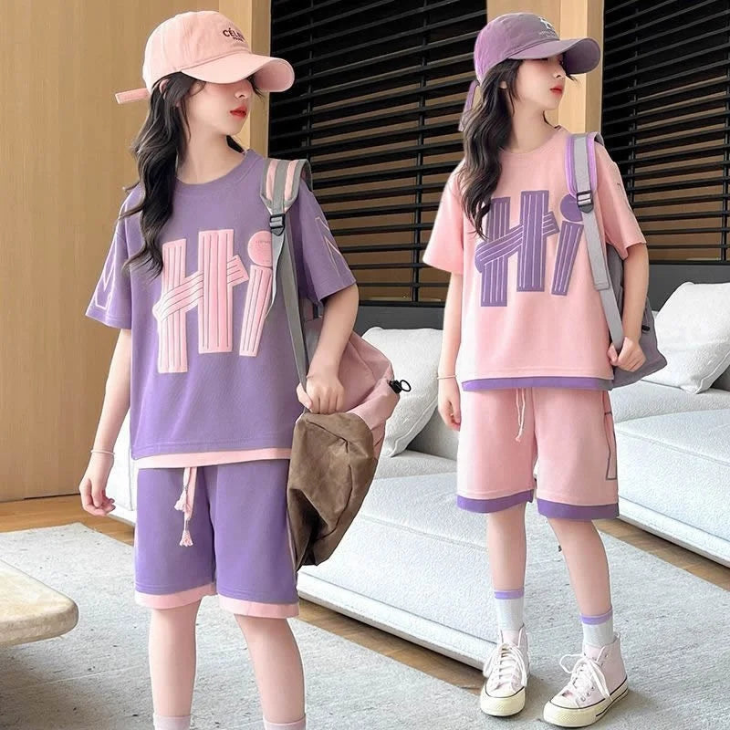 Girls Summer T-Shirt & Shorts Set