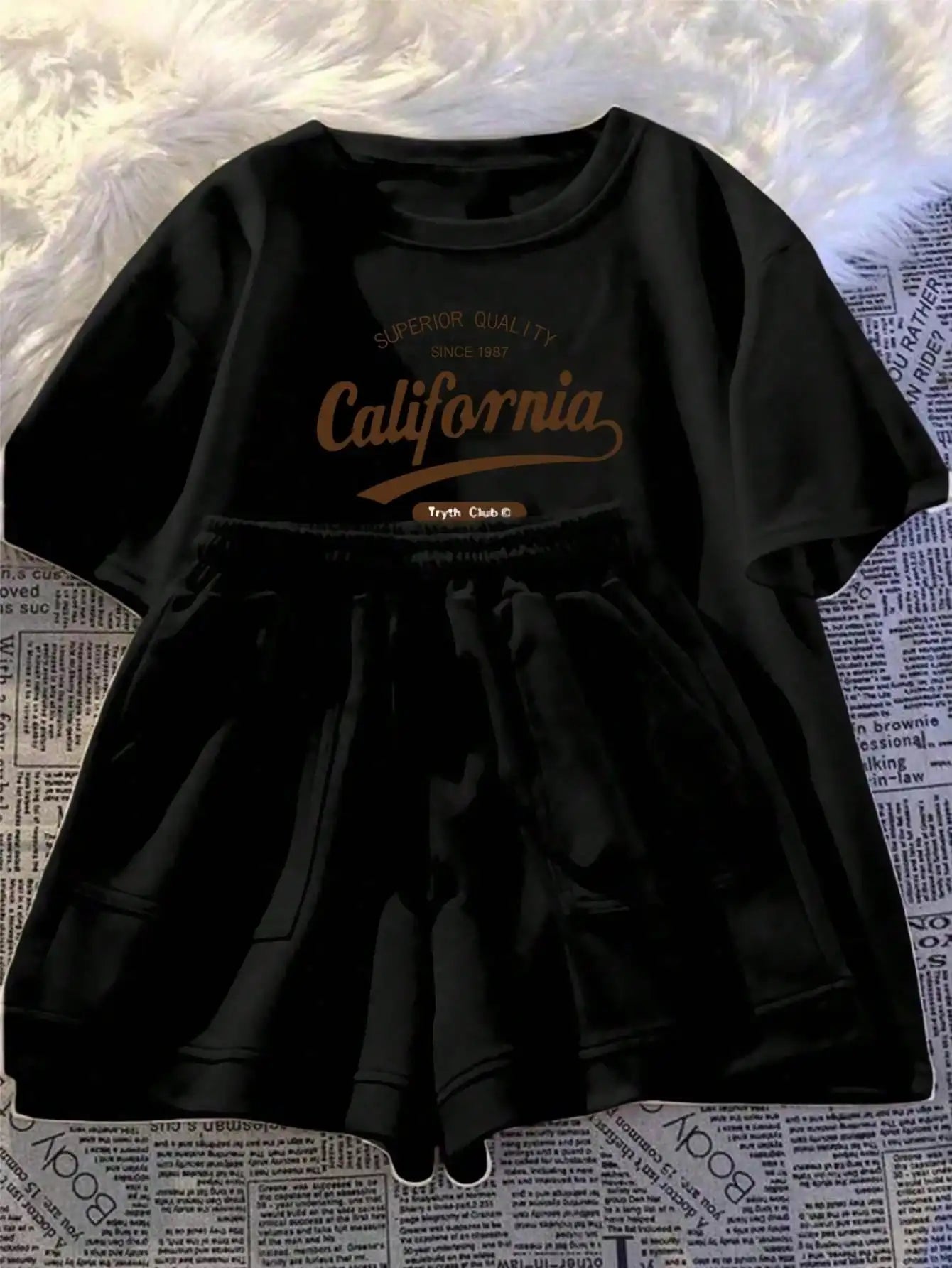 Girls Striped T-Shirt & Shorts Set