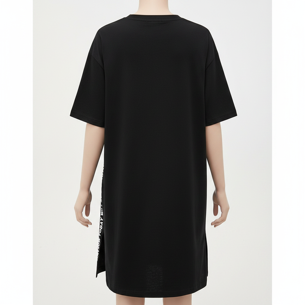 Women's Printed Long T-Shirt with Slit