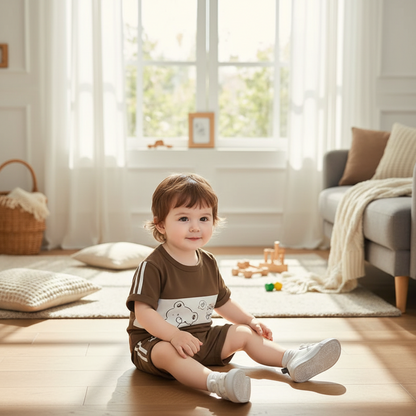 Kids Cartoon T-Shirt & Shorts Summer Set