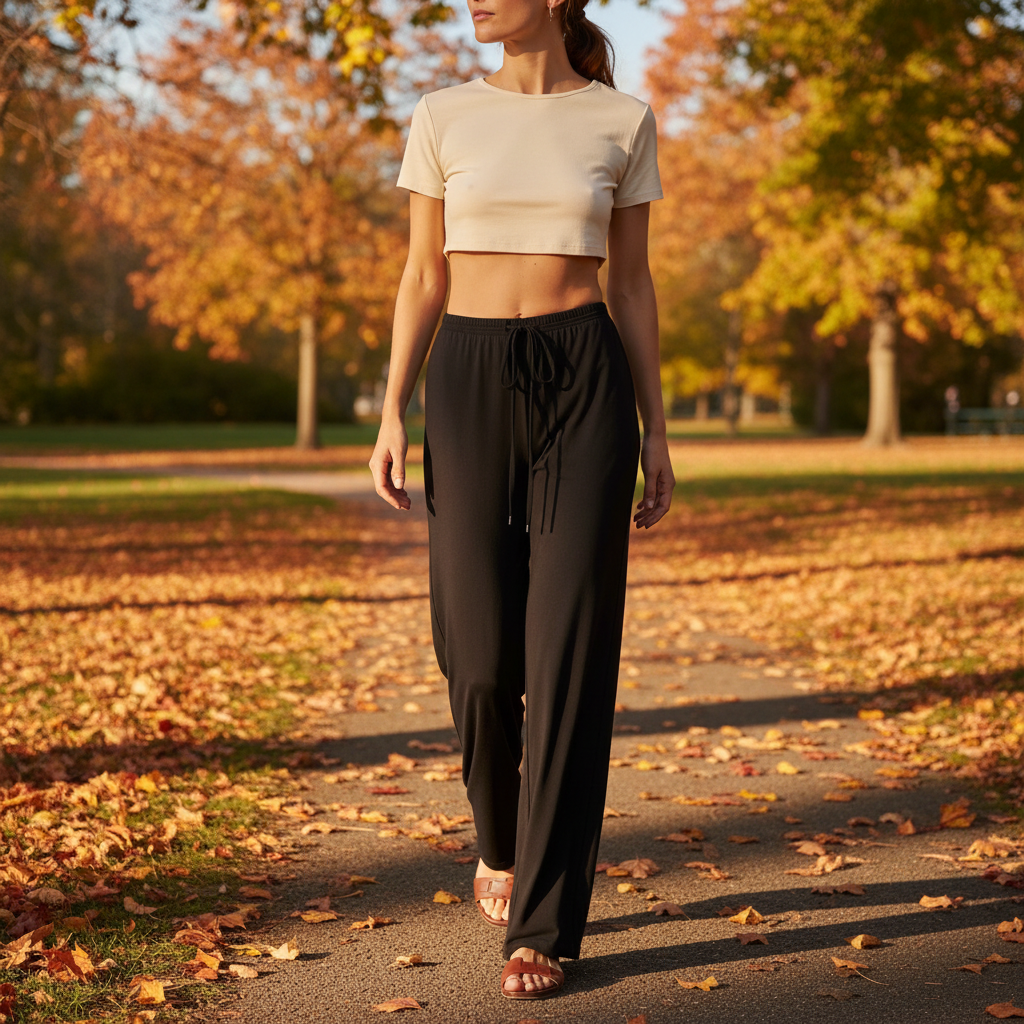 Women's High-Waist Wide-Leg Yoga Joggers black
