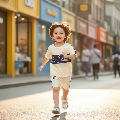 Kids Cartoon T-Shirt & Shorts Summer Set
