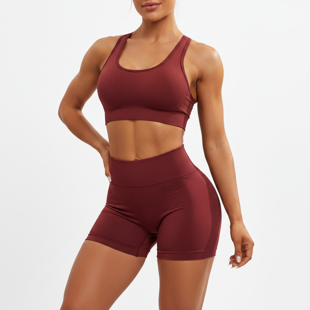 Women's High-Waist Yoga & Cycling Shorts Red
