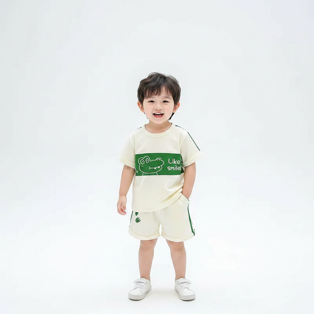 Kids Cartoon T-Shirt & Shorts Summer Set