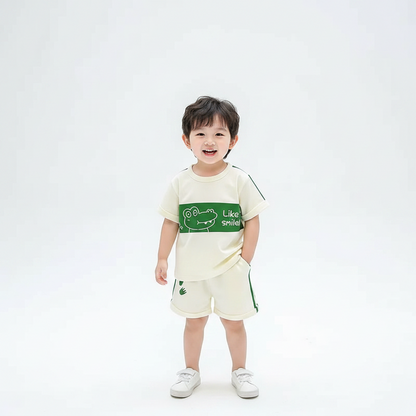 Kids Cartoon T-Shirt & Shorts Summer Set