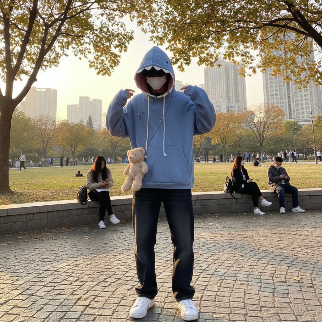 Funny Shark Patchwork oversized unisex