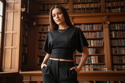 Women black  Crop Top