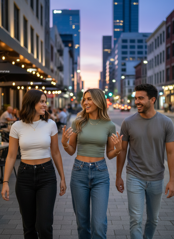 Casual Soft Crop Tops