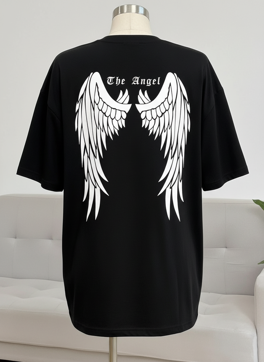 white Angel Wing Graphic T-Shirt 