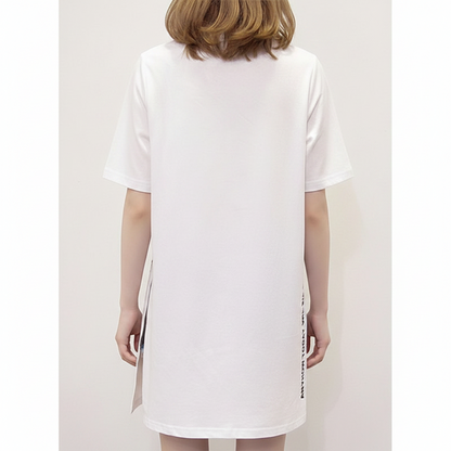 Women's Printed Long T-Shirt with Slit