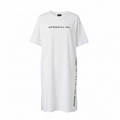 Women's Printed Long T-Shirt with Slit