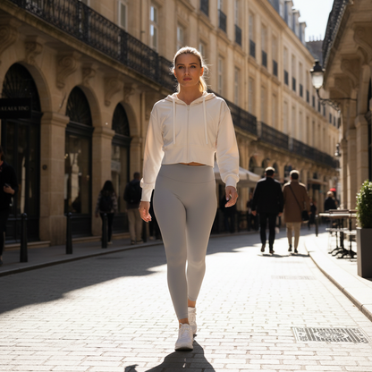 Women's Hooded Running Jacket Cream White
